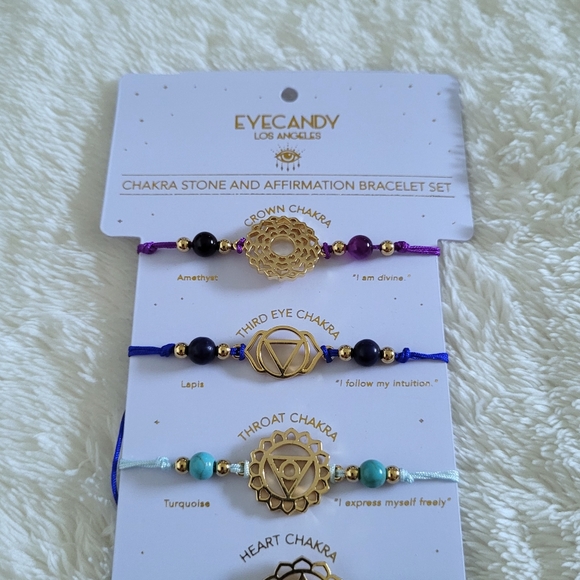 Eye👁️ Candy🍬 Chakra🧘♀️ Stone and Affirmation Bracelet Set - Picture 10 of 16